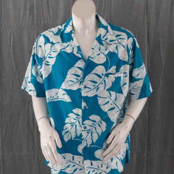 Vintage Hawaiian Shirt - Tie Dye Palm Leaves by Hilo Hattie - Men's 3XL - Picture 6 of 10